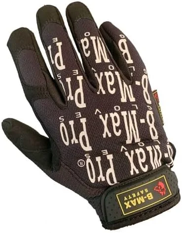 دستکش ایمنی مکانیکی B-MAX، مدل BM2013-A، سایز مدیوم، لارج، ایکس لارج، آبی - مقاومت بالا در برابر سایش، راحت، پوشیدن و درآوردن آسان