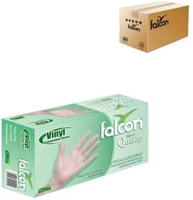 دستکش های وینیل فالکون - شفاف و بدون پودر (M)