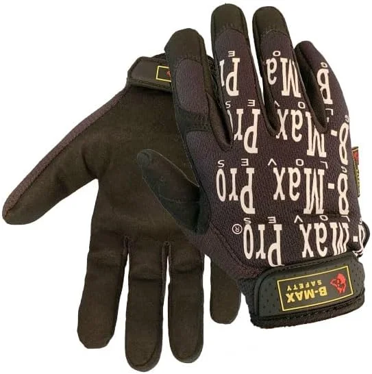 دستکش ایمنی مکانیکی B-MAX، مدل BM2013-A، سایز مدیوم، لارج، ایکس لارج، آبی - مقاومت بالا در برابر سایش، راحت، پوشیدن و درآوردن آسان