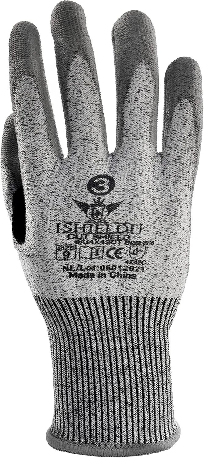 6 جفت دستکش کار ایمنی CUTSHIELD محافظ سطح برش 3، پوشش پلی یورتان مقاوم در برابر برش و مکانیکی دارای گواهینامه: EN388: 42X42C 6 جفت دستکش کار ایمنی CUTSHIELD محافظ سطح برش 3، پوشش پلی یورتان مقاوم در برابر برش و مکانیکی دارای گواهینامه: EN388: 42X42C