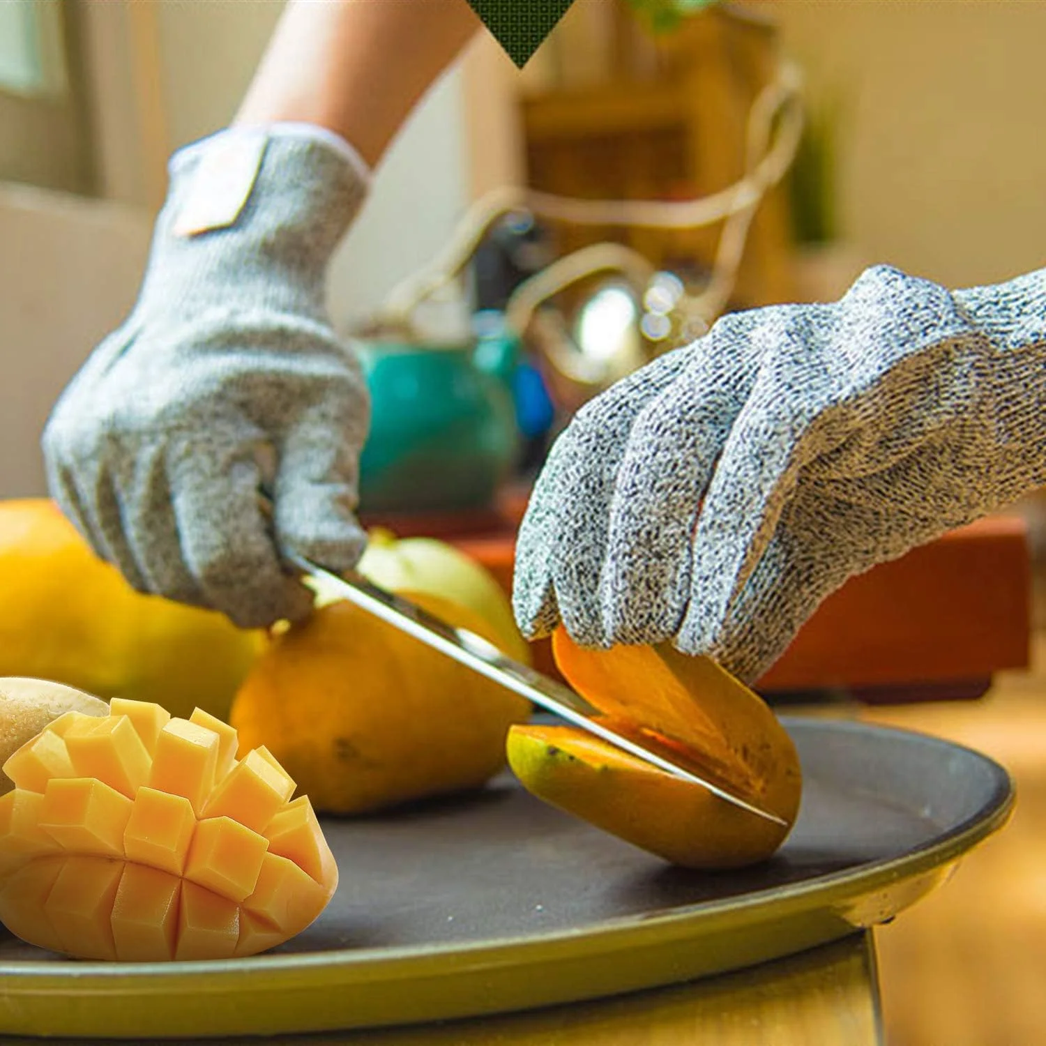 دستکش قصابی توری فلزی استیل ضد برش و ضد ضربه مدل Jg0012، یک سایز - خاکستری