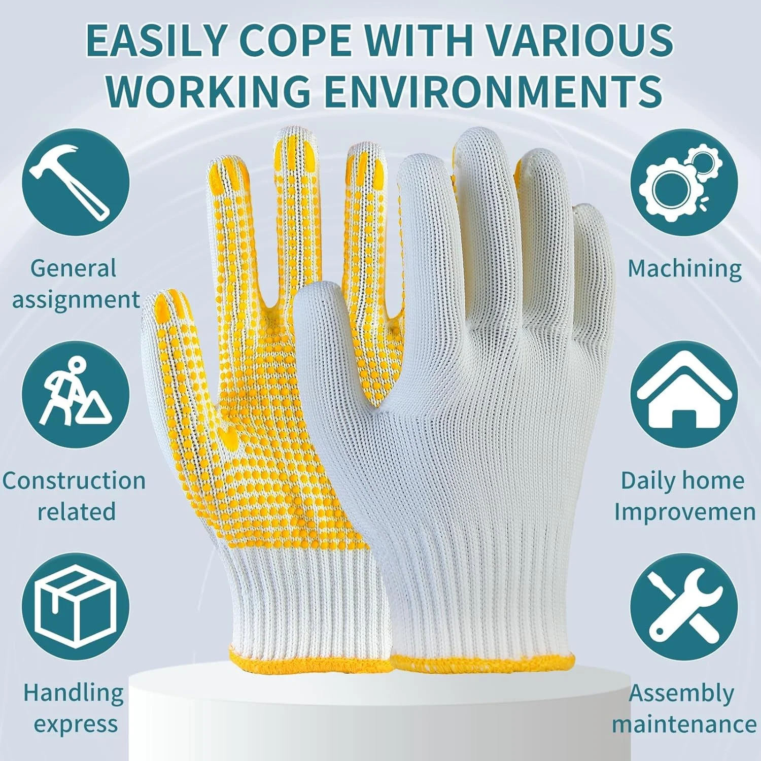 دستکش باغبانی کشسان KASTWAVE، بسته 6 عددی، دستکش کار محافظ پوست دوم، مناسب برای مونتاژ دقیق، ساخت و ساز، خنک نگه داشتن دست ها (زرد) دستکش باغبانی کشسان KASTWAVE، بسته 6 عددی، دستکش کار محافظ پوست دوم، مناسب برای مونتاژ دقیق، ساخت و ساز، خنک نگه داشتن دست ها (زرد)