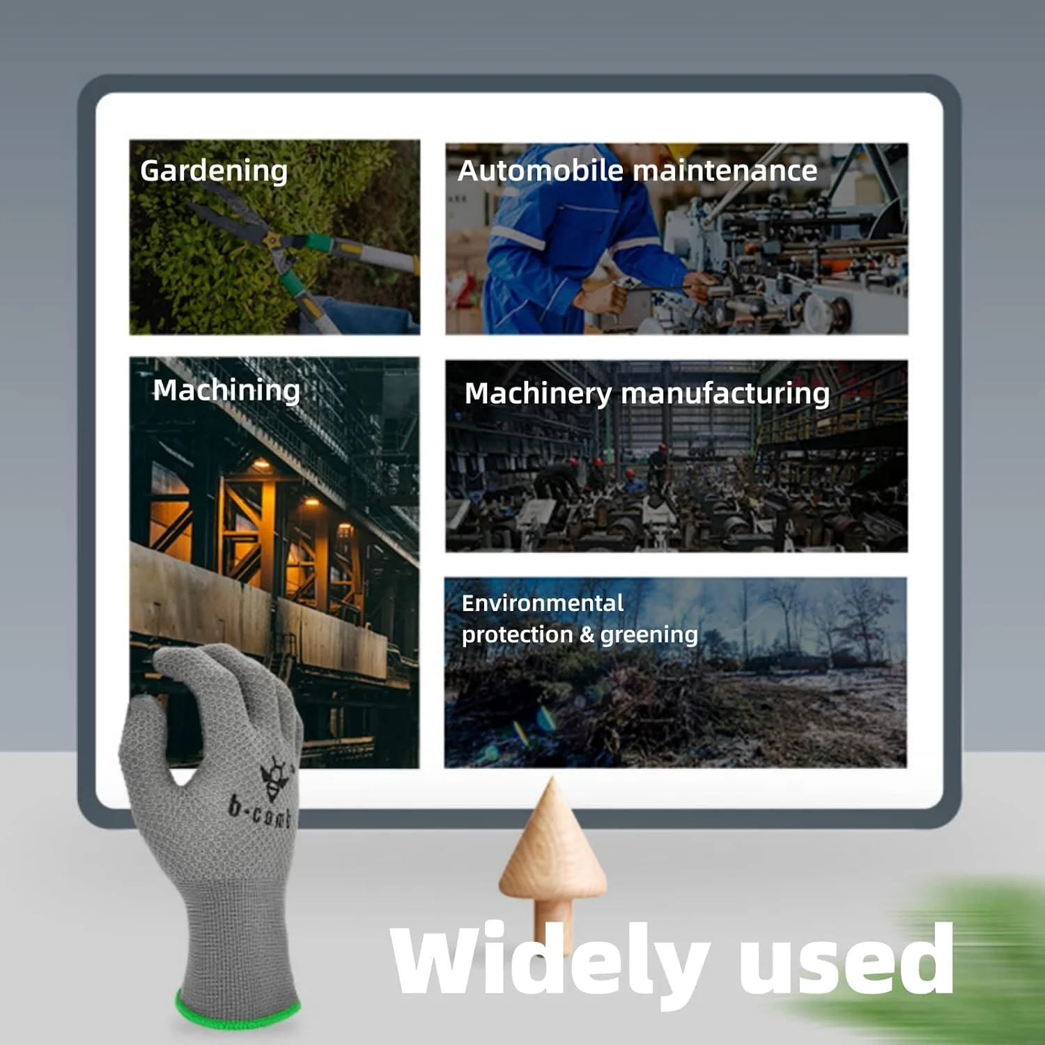 دستکش کار ایمنی POSICHE، دستکش های ایمنی چند منظوره مقاوم در برابر برش، دستکش های PVC دانه دار ضد لغزش، دستکش های لاستیکی دانه دار ضخیم شده مقاوم در برابر سایش و تنفس مناسب برای کار در سایت ساخت و ساز، 2 جفت