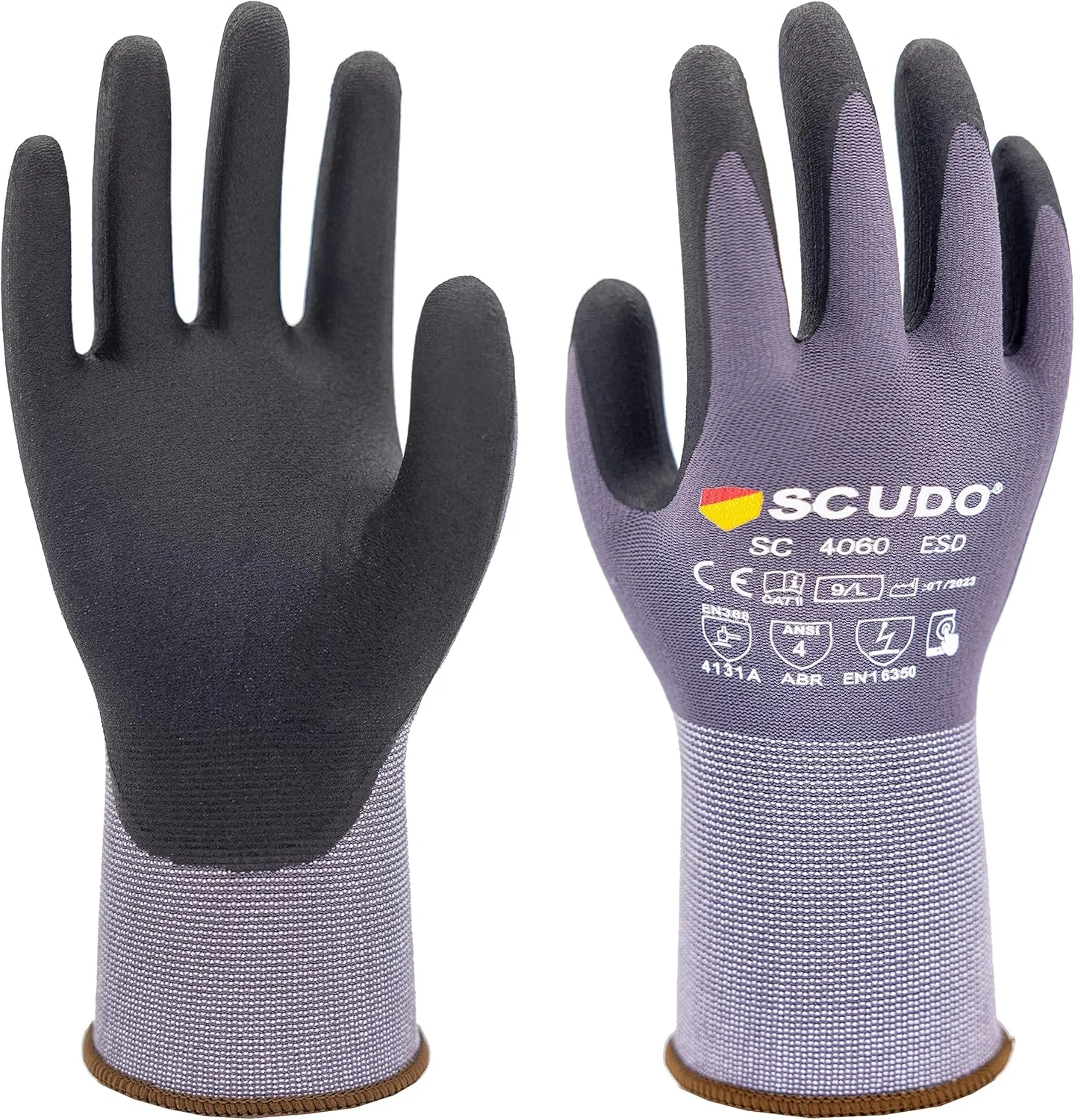 دستکش ایمنی نیتریل فوم میکرو SCUDO SC 4060، محافظت از دست