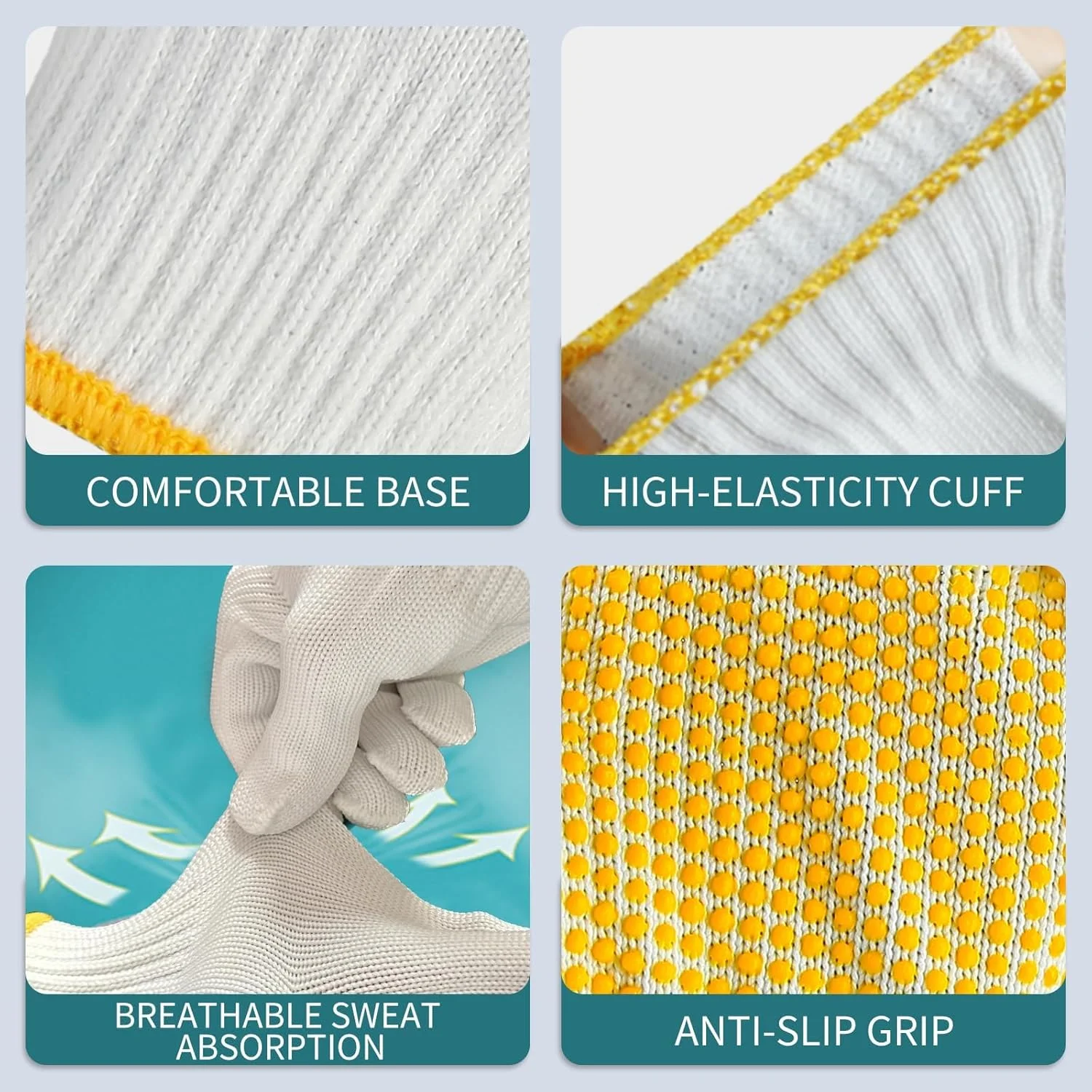 دستکش باغبانی کشسان KASTWAVE، بسته 6 عددی، دستکش کار محافظ پوست دوم، مناسب برای مونتاژ دقیق، ساخت و ساز، خنک نگه داشتن دست ها (زرد) دستکش باغبانی کشسان KASTWAVE، بسته 6 عددی، دستکش کار محافظ پوست دوم، مناسب برای مونتاژ دقیق، ساخت و ساز، خنک نگه داشتن دست ها (زرد)