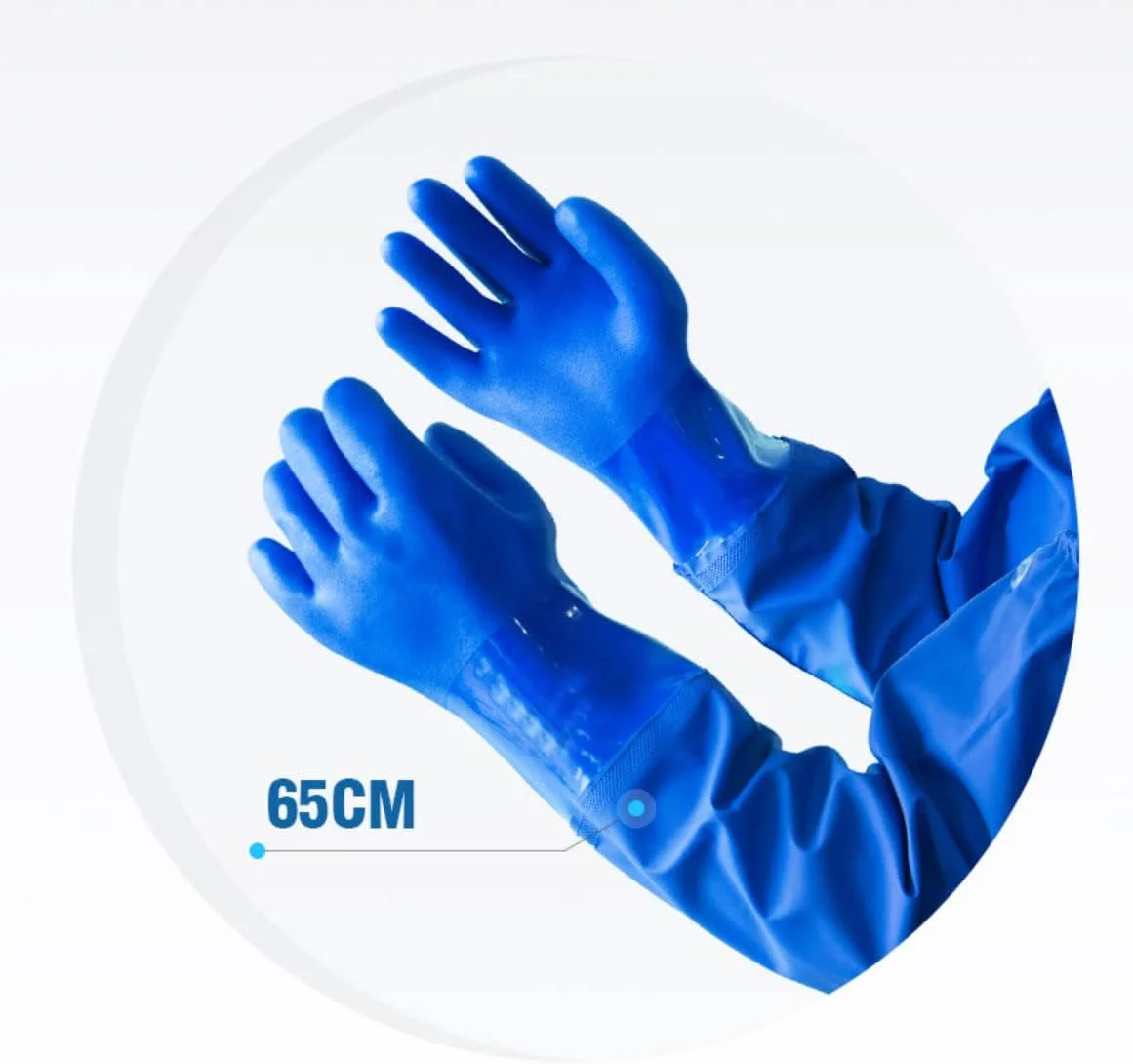 دستکش لاستیکی ضد آب، دستکش های عایق شده با روکش PVC مقاوم در برابر مواد شیمیایی تا شانه، دستکش کار ایمنی سنگین قابل استفاده مجدد، محافظت در برابر اسید، قلیایی و روغن، برای صنعت، ماهیگیری، آکواریوم، 26 اینچ دستکش لاستیکی ضد آب، دستکش های عایق شده با روکش PVC مقاوم در برابر مواد شیمیایی تا شانه، دستکش کار ایمنی سنگین قابل استفاده مجدد، محافظت در برابر اسید، قلیایی و روغن، برای صنعت، ماهیگیری، آکواریوم، 26 اینچ