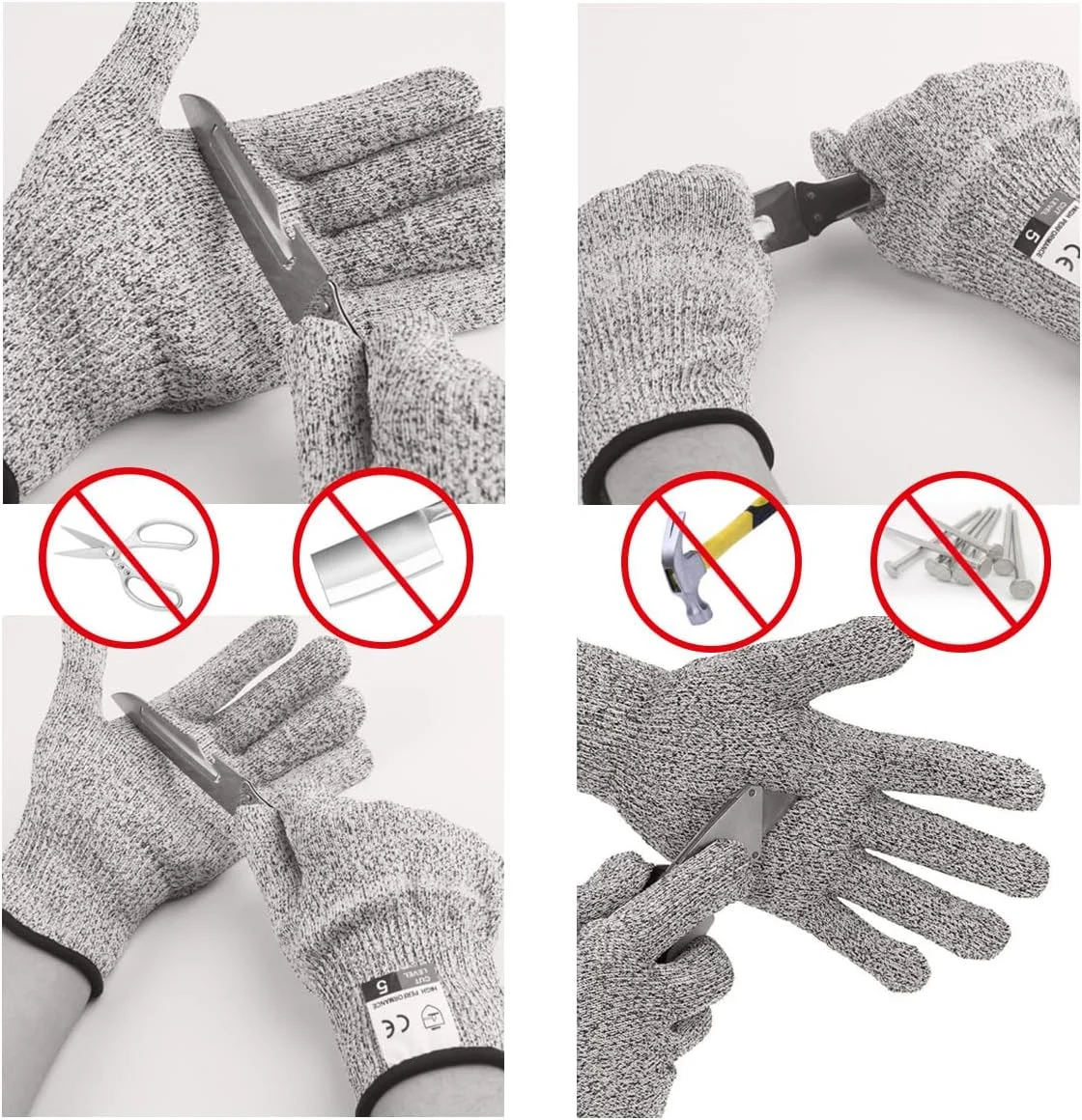 دستکش های ضد برش MITCMOLARD - دستکش های ایمنی - دستکش های ضد سایش، دستکش های با عملکرد بالا با محافظت سطح 5 برای فیله ماهی، پردازش، برش با ماندولین، برش گوشت و کنده کاری چوب