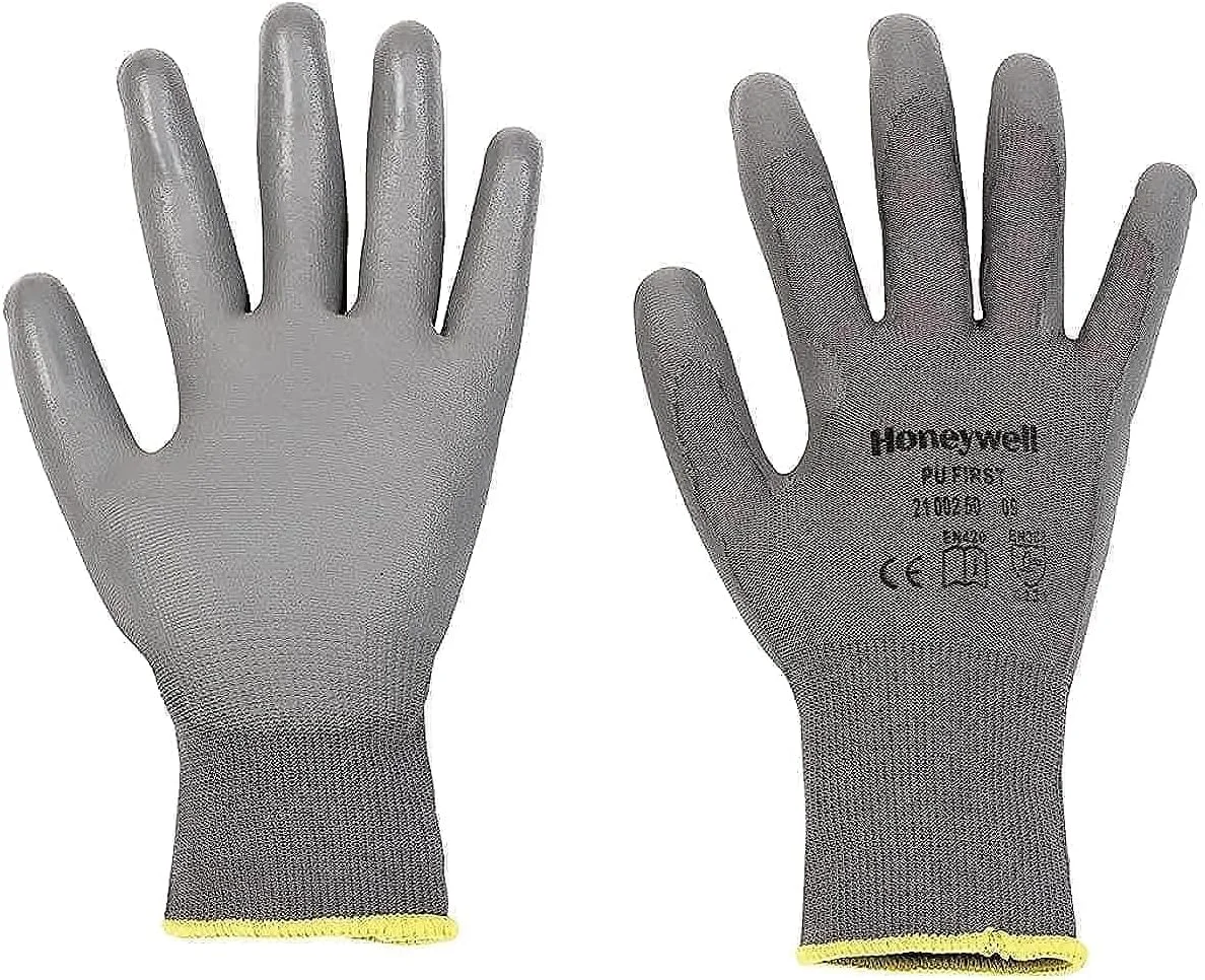 دستکش ایمنی خاکستری هانیول مدل 2100250-10 با روکش کف دست، سایز 10، مناسب برای کار