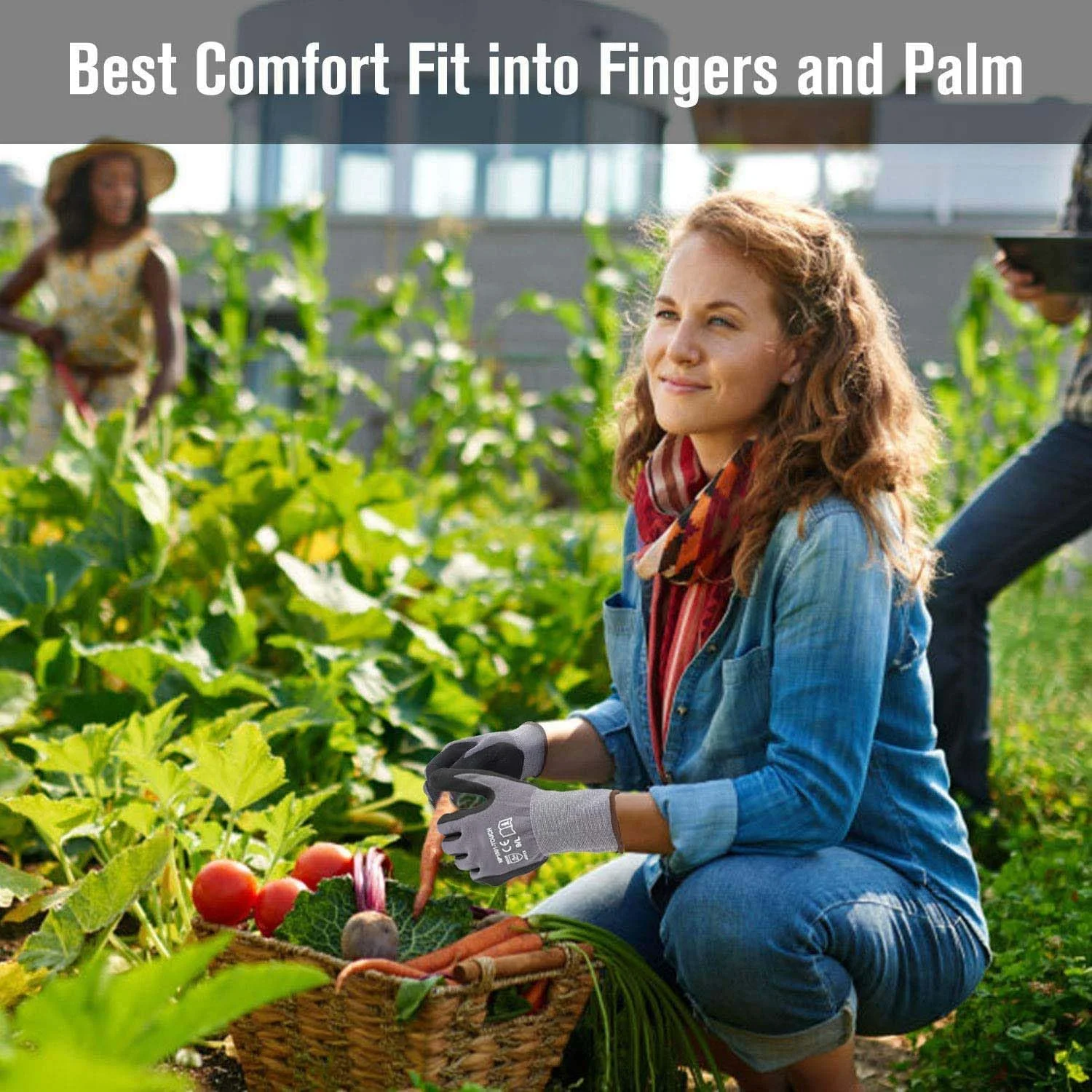 دستکش کار آغشته به نیتریل Azonee، یک جفت، دستکش ایمنی کار، مقاوم در برابر سایش، ضد لغزش، دستکش تنفسی، برای ماهیگیری، برش، باغبانی، نگهداری انبار برای مردان و زنان (خاکستری مشکی XL)