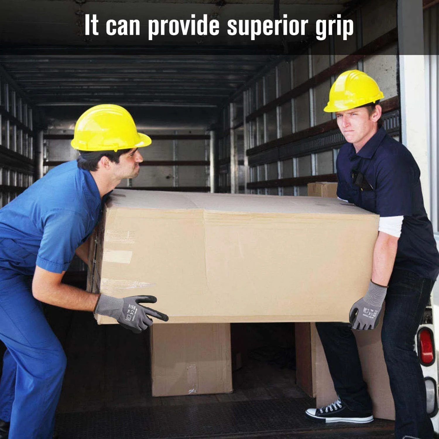 دستکش کار آغشته به نیتریل Azonee، یک جفت، دستکش ایمنی کار، مقاوم در برابر سایش، ضد لغزش، دستکش تنفسی، برای ماهیگیری، برش، باغبانی، نگهداری انبار برای مردان و زنان (خاکستری مشکی XL)