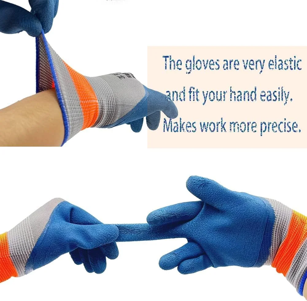 دستکش باغبانی MAKINGTEC، 3 جفت دستکش کار ایمنی با روکش نیتریل و چسبندگی قوی سایز بزرگ برای بناها/باغبانان/مکانیک ها/ساخت و ساز/انبارداری برای زنان و مردان