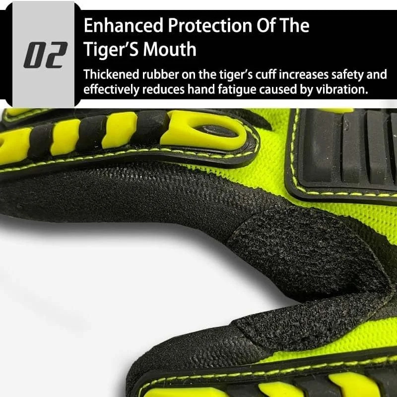 دستکش کار ساختمانی KASTWAVE، دستکش کار ایمنی، بادوام، جاذب ضربه، ضد برش، ضد ضربه و مقاوم در برابر سایش، دستکش کار انبار، تعمیر خودرو، مناسب برای کار در حیاط، برای مردان و زنان (سایز: L)