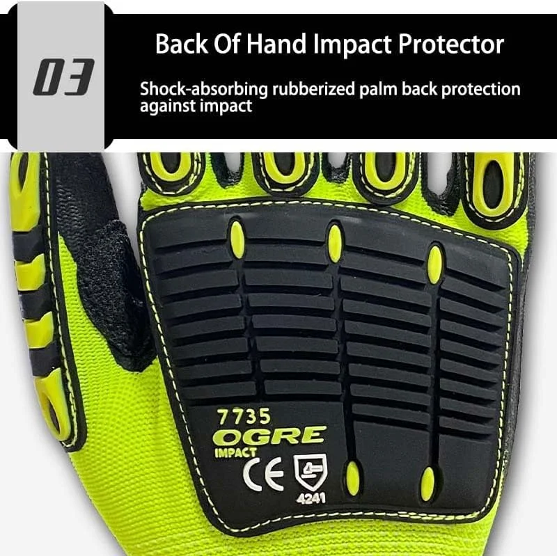 دستکش کار ساختمانی KASTWAVE، دستکش کار ایمنی، بادوام، جاذب ضربه، ضد برش، ضد ضربه و مقاوم در برابر سایش، دستکش کار انبار، تعمیر خودرو، مناسب برای کار در حیاط، برای مردان و زنان (سایز: L)