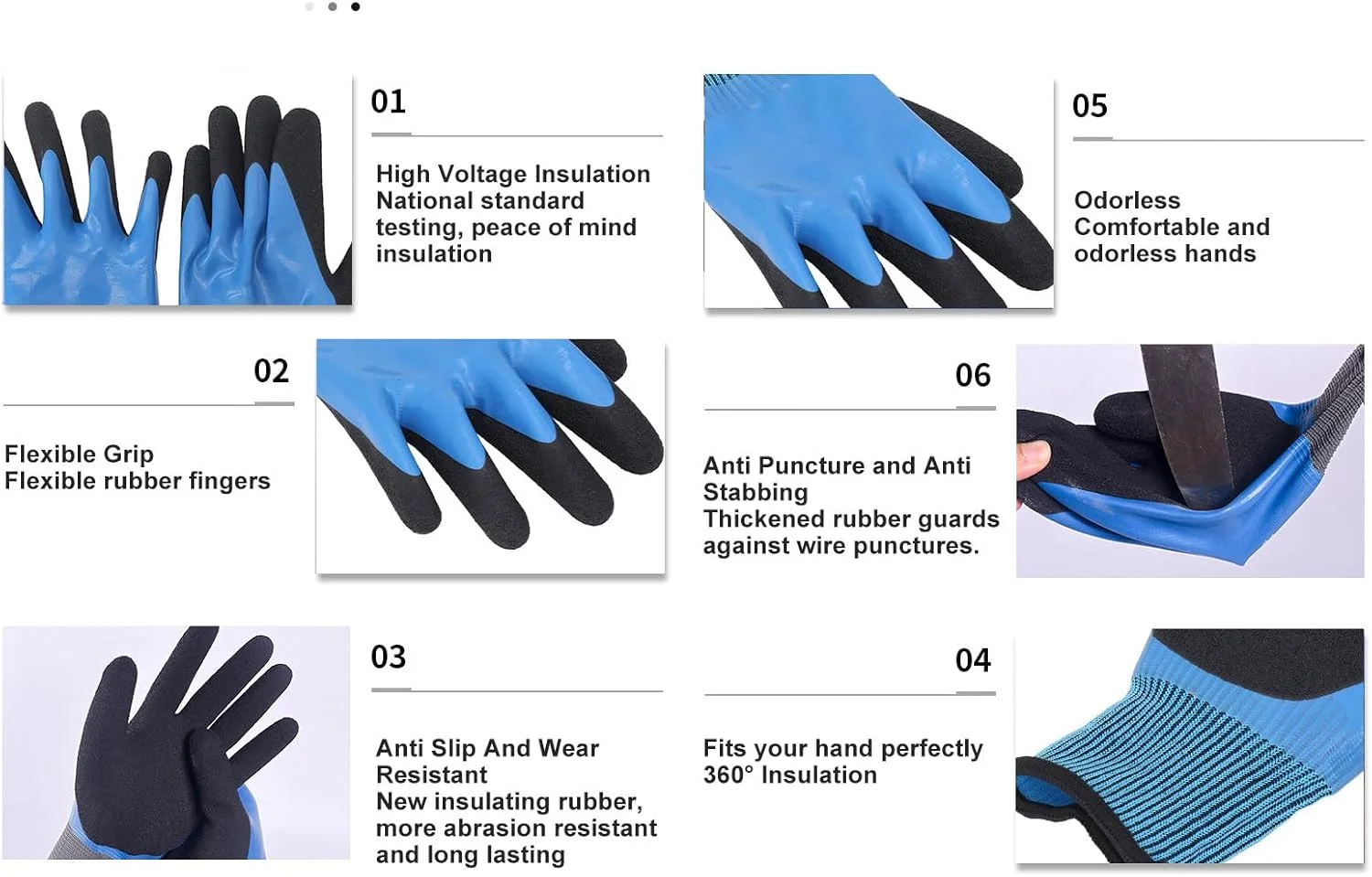 دستکش عایق الکتریکی Banapoy، دستکش کار عایق ولتاژ بالا، دستکش ایمنی نسوز برقکار، دستکش ضد لغزش برقکار برای جلوگیری از برق گرفتگی