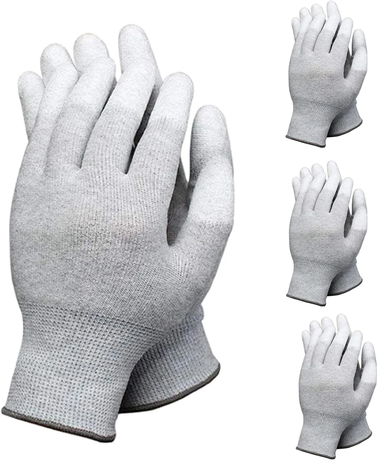 دستکش های ایمنی ESD Boolygo بسته 4 عددی - دستکش های آنتی استاتیک با روکش PU برای کار صنعتی و جابجایی قطعات الکترونیکی