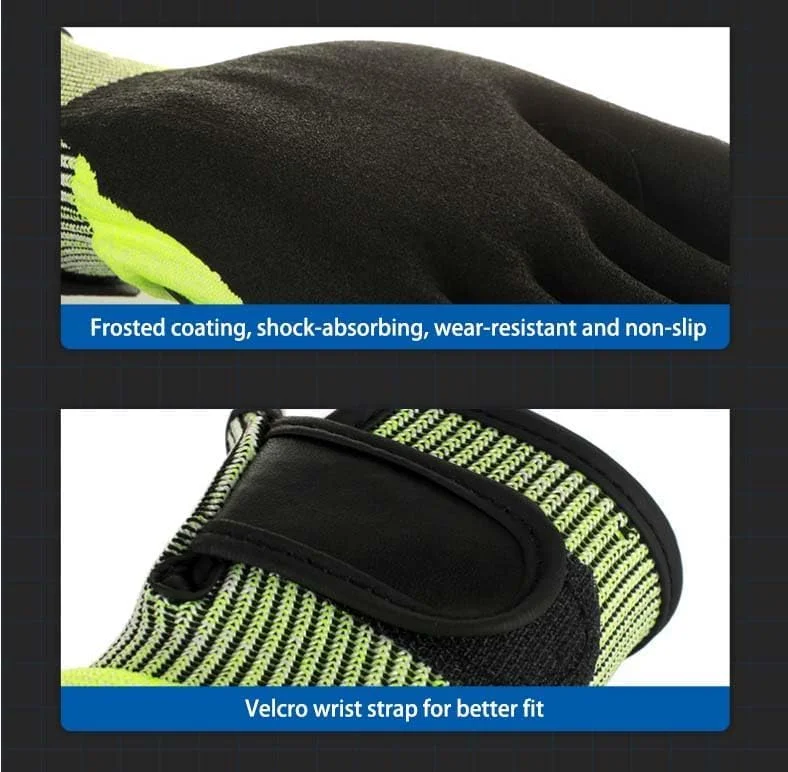 دستکش کار ساختمانی KASTWAVE، دستکش کار ایمنی، بادوام، جاذب ضربه، ضد برش، ضد ضربه و مقاوم در برابر سایش، دستکش کار انبار، تعمیر خودرو، مناسب برای کار در حیاط، برای مردان و زنان (سایز: L)