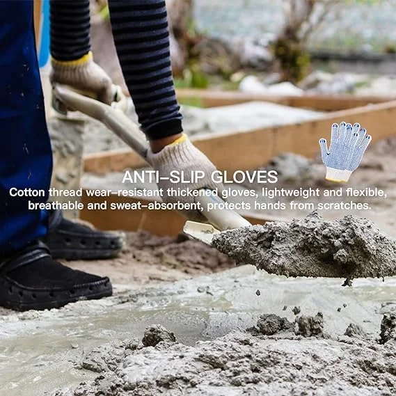 دستکش کار ایمنی Lonimia، 12 جفت، دستکش های ضد لغزش نقطه دار، دستکش کار برای مردان یا زنان برای ساخت و ساز کارخانه باغبانی کارهای خانه انبار ساخت و ساز