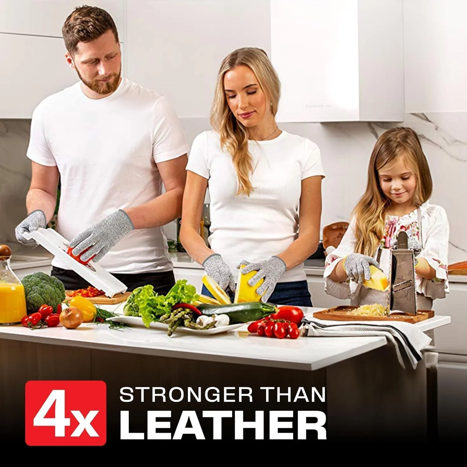 دستکش های ضد برش SKY-TOUCH با محافظت سطح 5: دستکش های ایمنی HPPE برای آشپزخانه، برش گوشت، رنده، کارخانه، انبار، جابجایی شیشه - مناسب برای مواد غذایی، راحت، قابل شستشو در ماشین لباسشویی (L، 1 جفت)