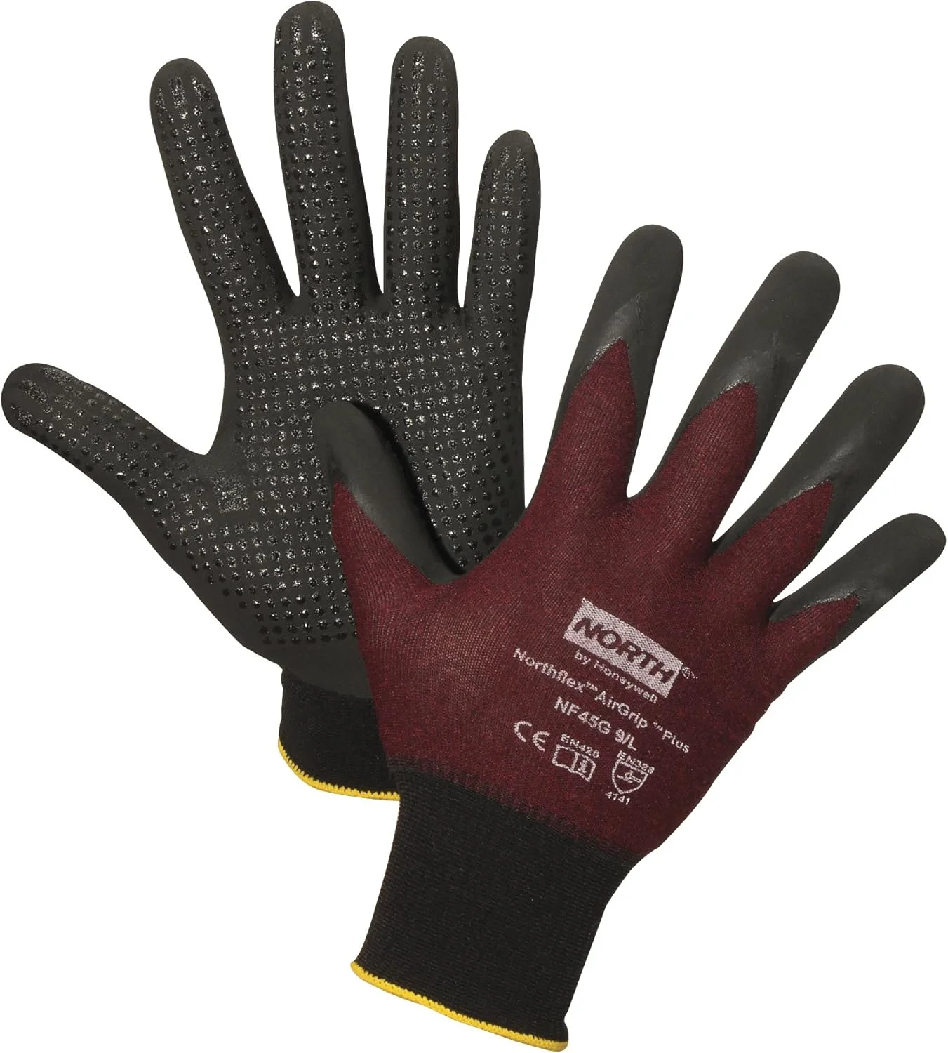 دستکش های نیتریل با روکش کف دست فوم ریز Honeywell North NF45G/6XS Plus، سایز 6/خیلی کوچک