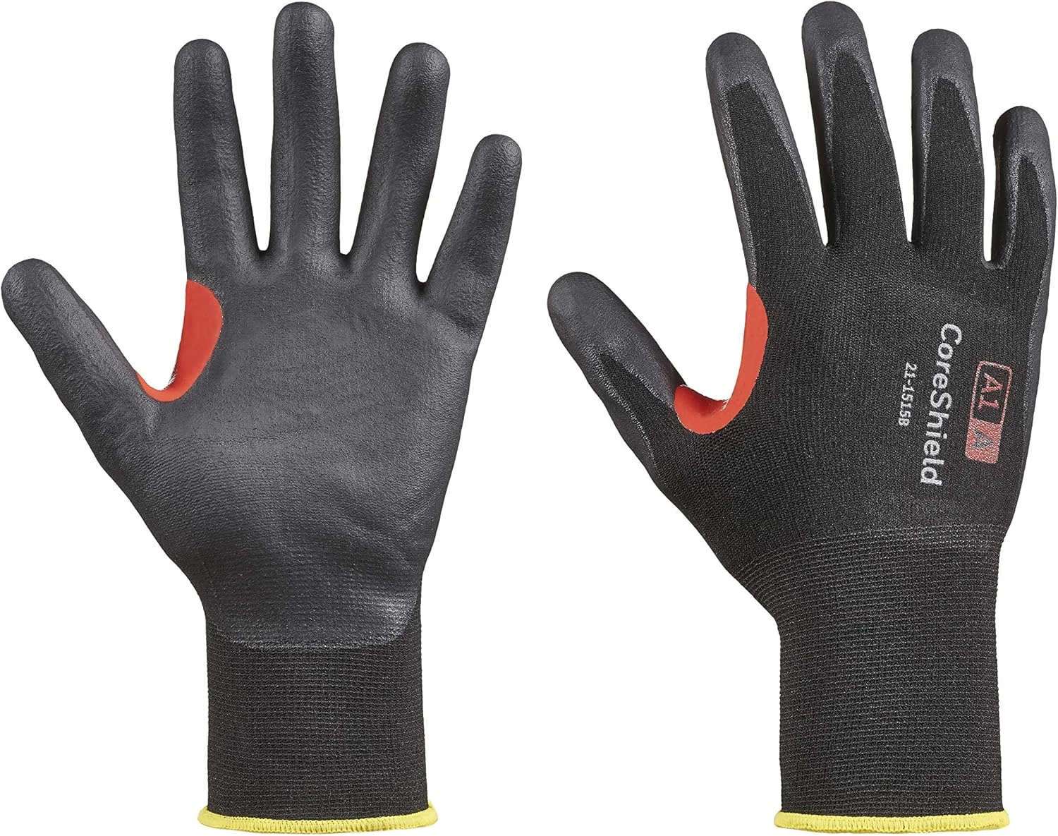 دستکش ایمنی Honeywell CoreShield، لایه داخلی نایلونی مشکی گیج 15، پوشش مشکی میکرو فوم نیتریل، A1/A