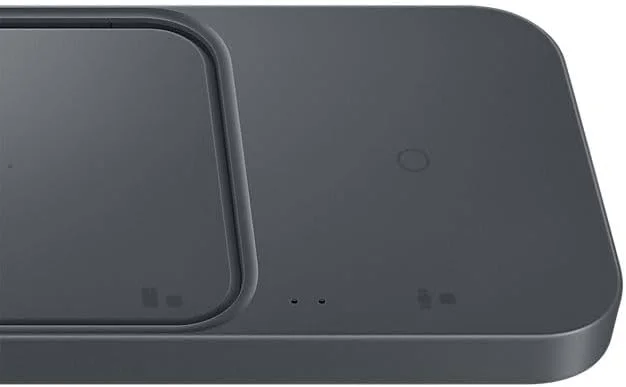 شارژر بی سیم دوگانه SAMSUNG مدل Ep-P5400 با توان 15 وات و قابلیت شارژ سریع دوگانه - شارژ 2 دستگاه به طور همزمان - خاکستری تیره - USB