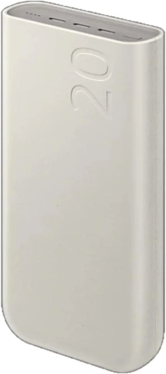 پاوربانک 20000 میلی آمپر ساعتی 45 واتی سامسونگ با سه پورت Type C، بژ