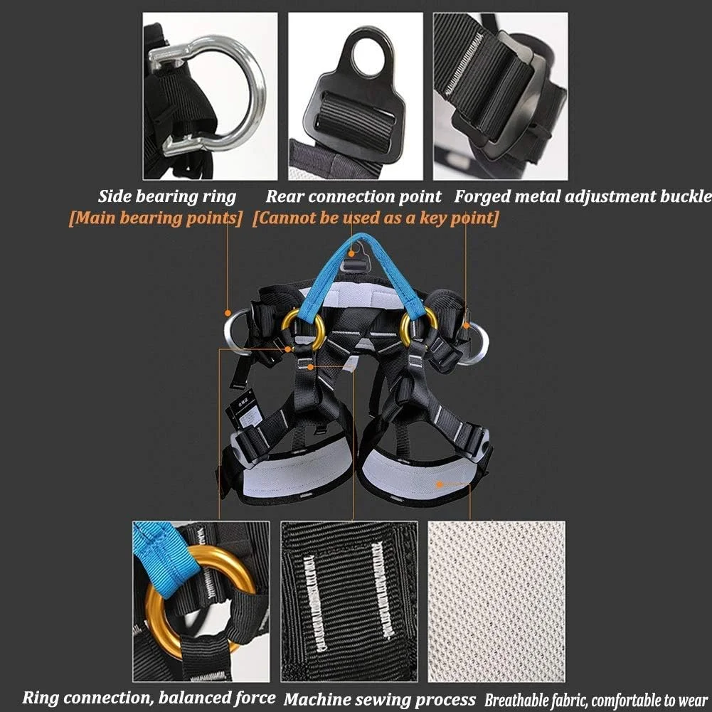 هارنس صعود، هارنس ایمنی نیم تنه محافظت در برابر سقوط، کمربند محافظت از کمر و باسن برای صعود از درخت و صعود به ارتفاعات بالاتر