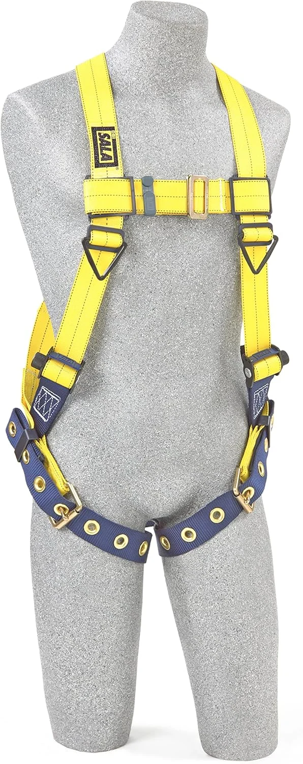 هارنس تمام بدن 3M DBI-SALA، دلتا 1101253، حلقه D پشتی، تسمه های پا با سگک زبانه ای، 2X-بزرگ، زرد/سرمه ای