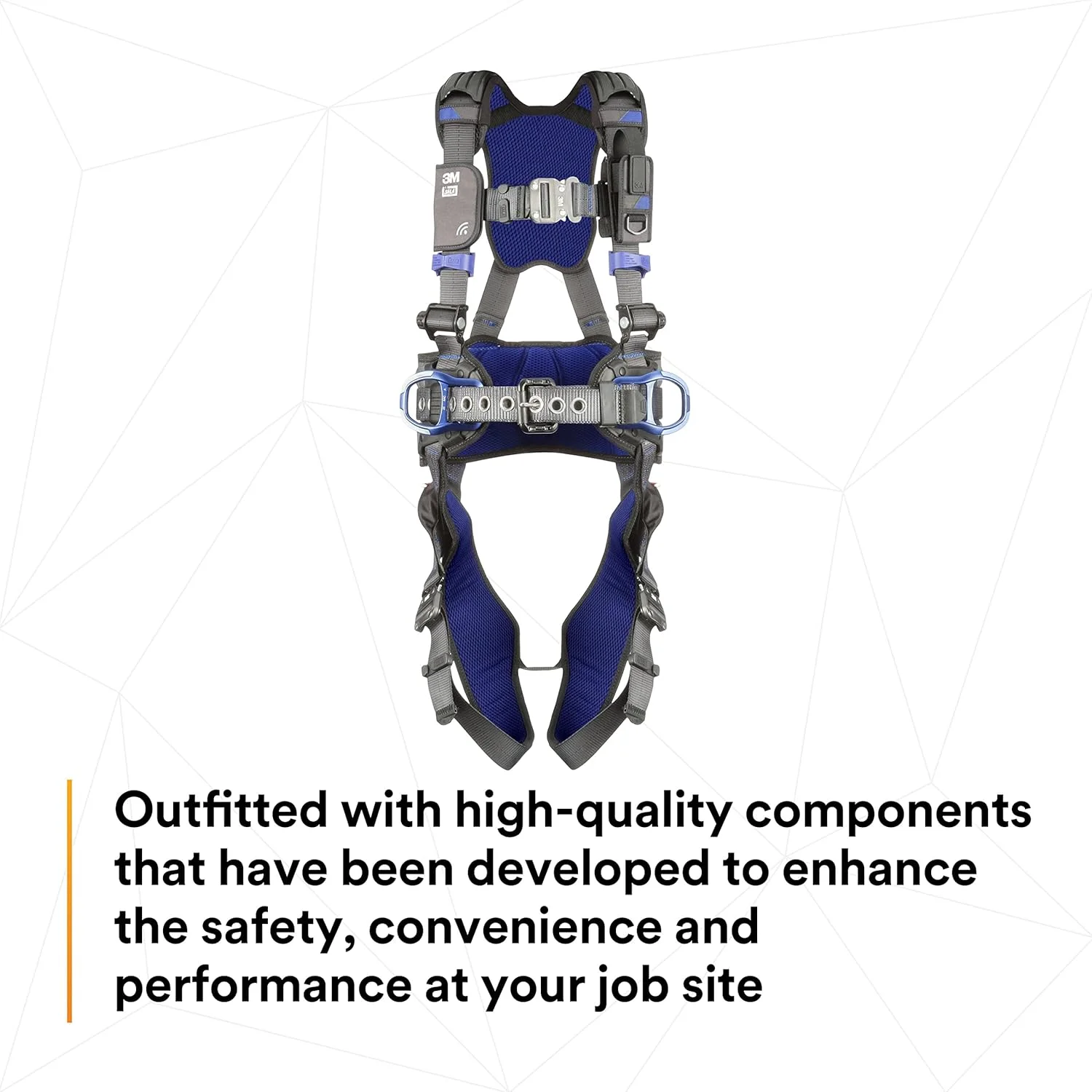 هارنس ایمنی موقعیت یابی ساختمانی راحت 3M 1113130 DBI-SALA ExoFit X300، محافظت در برابر سقوط ساختمانی، حلقه های D آلومینیومی پشتی و باسن، سگک های اتصال سریع خود قفل شونده پا و سینه، سایز ایکس لارج