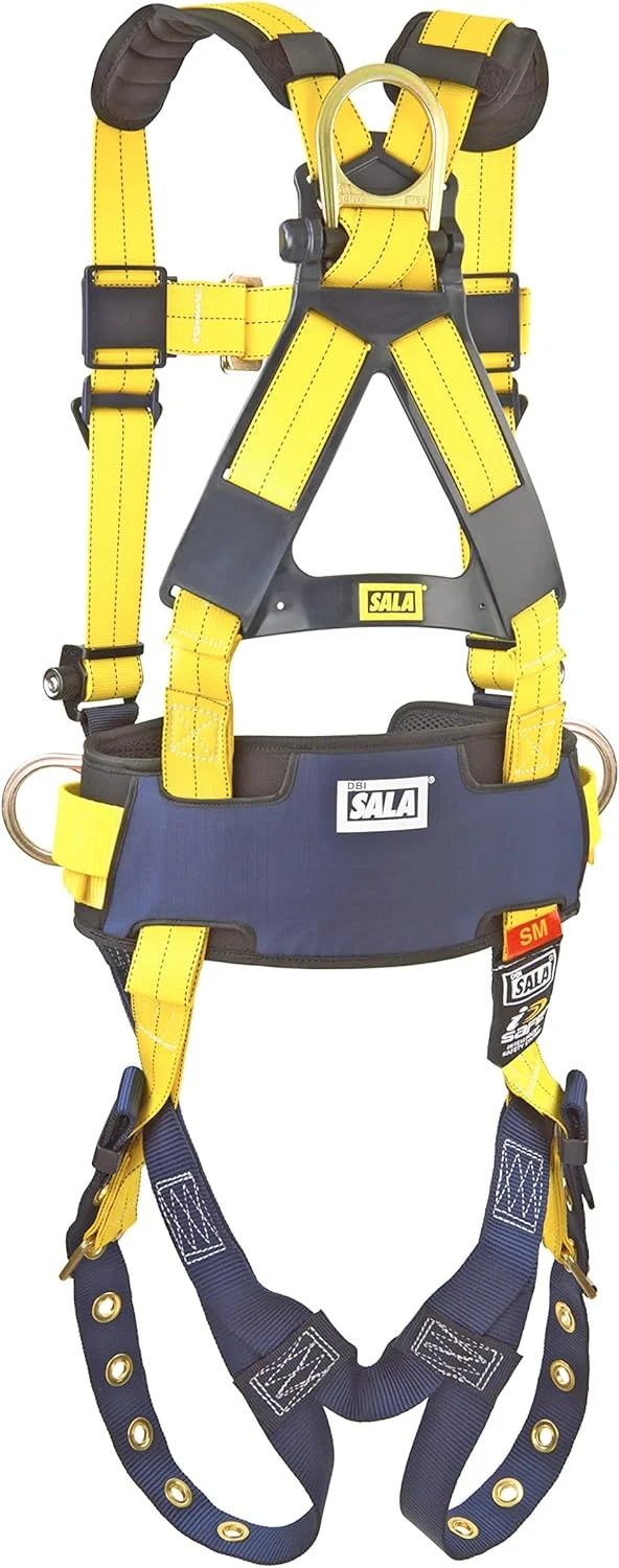 هارنس ساختمانی 3M DBI-SALA Delta 1102201، حلقه های D پشتی و جانبی، سگک زبانه ای پاها، کمربند بدنه و پد لگن، ظرفیت 190 کیلوگرم، سایز کوچک، زرد/سرمه ای هارنس ساختمانی 3M DBI-SALA Delta 1102201، حلقه های D پشتی و جانبی، سگک زبانه ای پاها، کمربند بدنه و پد لگن، ظرفیت 190 کیلوگرم، سایز کوچک، زرد/سرمه ای