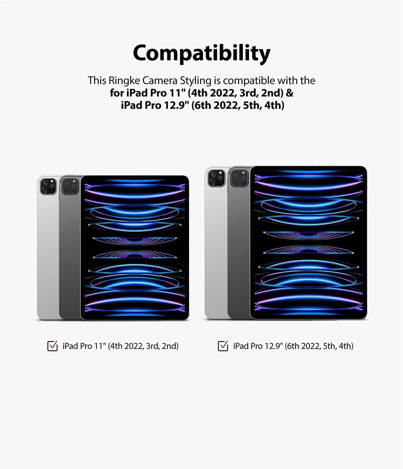 محافظ لنز دوربین آلومینیومی Ringke، طراحی شده برای آیپد پرو (2020) 11 و 12.9 اینچ - مشکی محافظ لنز دوربین آلومینیومی Ringke، طراحی شده برای آیپد پرو (2020) 11 و 12.9 اینچ - مشکی