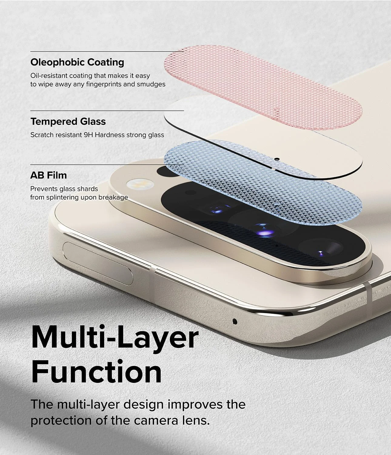 محافظ لنز دوربین شیشه ای Ringke سازگار با Google Pixel 9 Pro XL، پوشش های شیشه ای مقاوم در برابر اثر انگشت و فریم های آلیاژ آلومینیومی با پوشش چسبنده - 3 عددی محافظ لنز دوربین شیشه ای Ringke سازگار با Google Pixel 9 Pro XL، پوشش های شیشه ای مقاوم در برابر اثر انگشت و فریم های آلیاژ آلومینیومی با پوشش چسبنده - 3 عددی