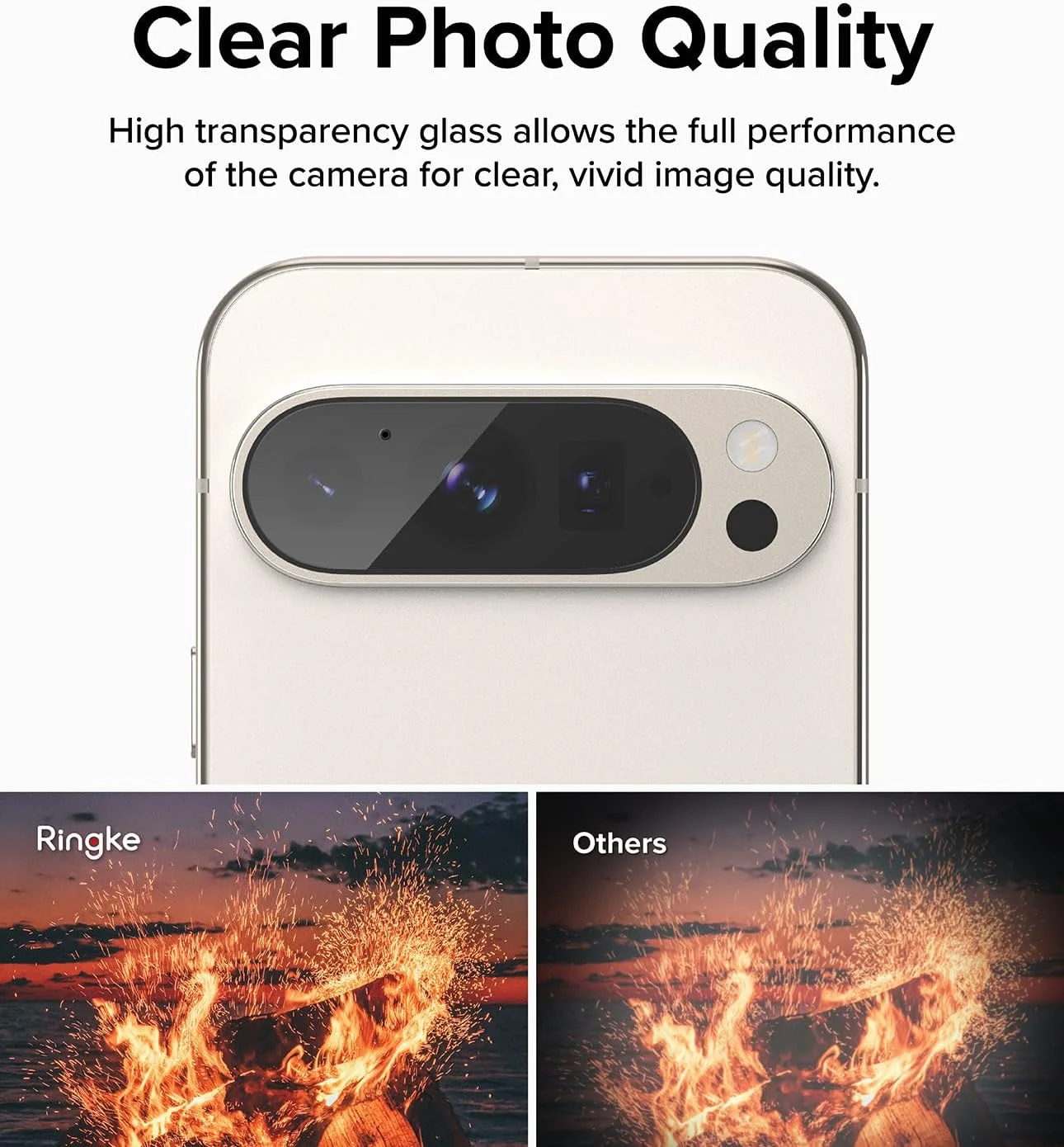 محافظ لنز دوربین شیشه ای Ringke سازگار با Google Pixel 9 Pro XL، پوشش های شیشه ای مقاوم در برابر اثر انگشت و فریم های آلیاژ آلومینیومی با پوشش چسبنده - 3 عددی محافظ لنز دوربین شیشه ای Ringke سازگار با Google Pixel 9 Pro XL، پوشش های شیشه ای مقاوم در برابر اثر انگشت و فریم های آلیاژ آلومینیومی با پوشش چسبنده - 3 عددی