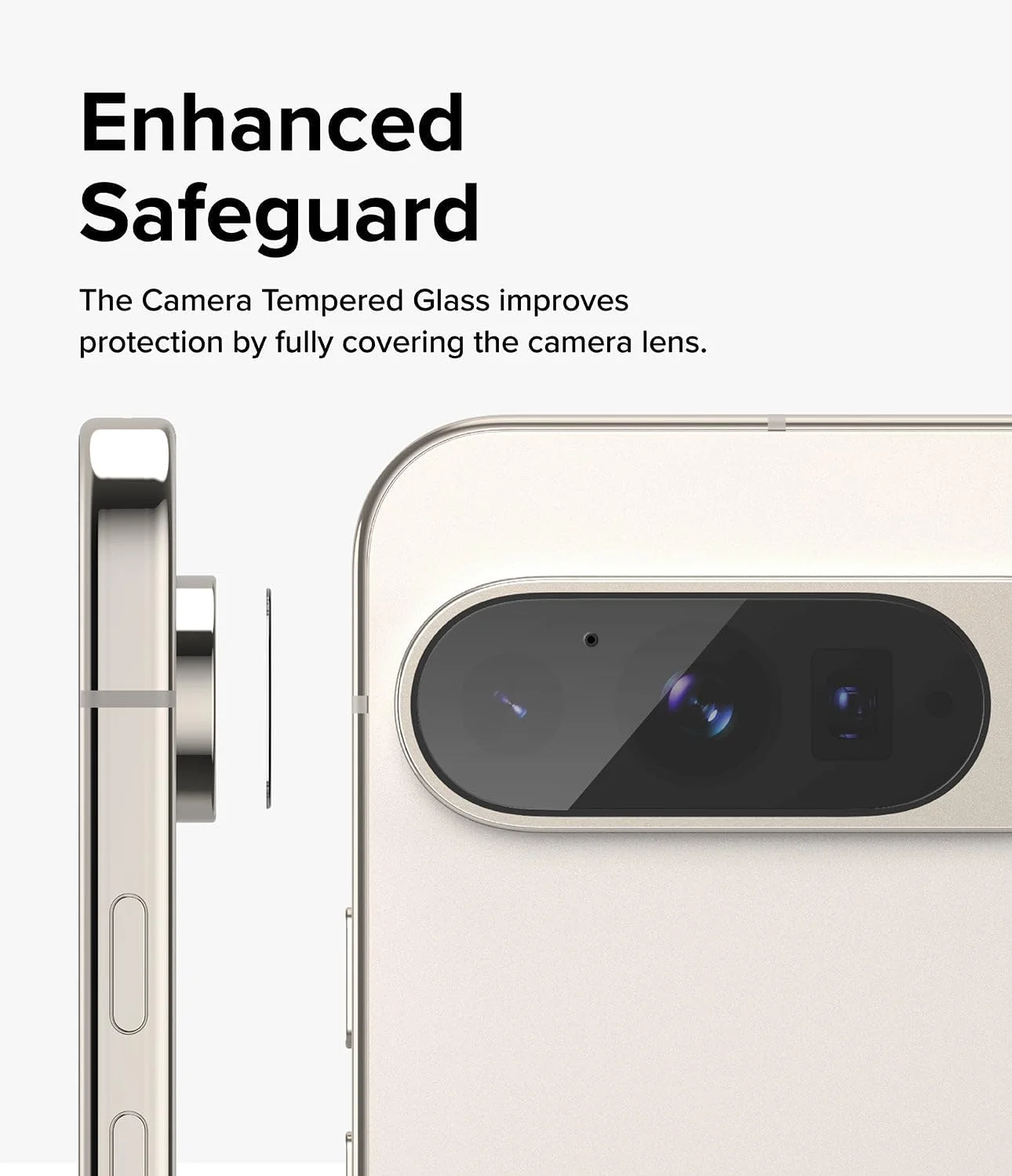 محافظ لنز دوربین شیشه ای Ringke سازگار با Google Pixel 9a، پوشش های شیشه ای حرارت دیده لنز دوربین ضد اثر انگشت و فریم های آلیاژ آلومینیوم با پوشش چسبنده - بسته 3 عددی