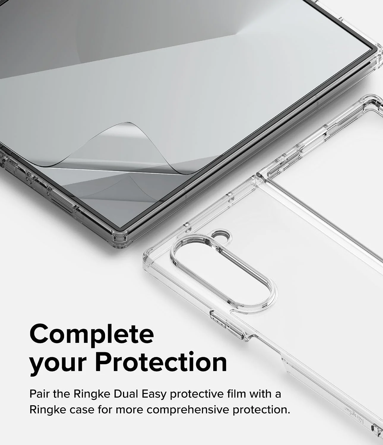 محافظ صفحه نمایش دوگانه آسان Ringke [بسته 2 عددی] سازگار با Samsung Galaxy Z Fold 6، محافظ صفحه نمایش پوشش کامل ممتاز با نصب آسان و سازگار با قاب