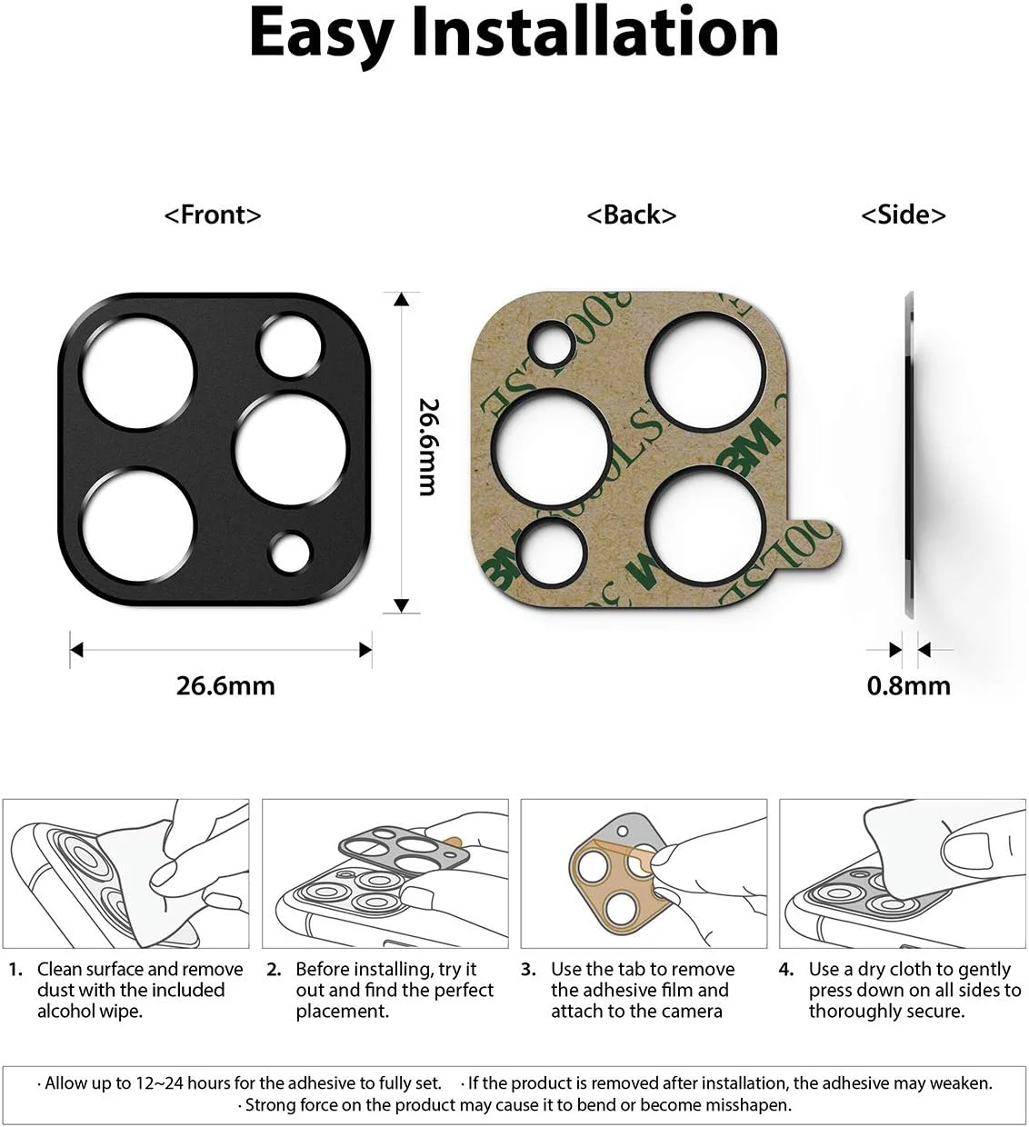 محافظ لنز دوربین آلومینیومی Ringke، طراحی شده برای آیپد پرو (2020) 11 و 12.9 اینچ - مشکی محافظ لنز دوربین آلومینیومی Ringke، طراحی شده برای آیپد پرو (2020) 11 و 12.9 اینچ - مشکی