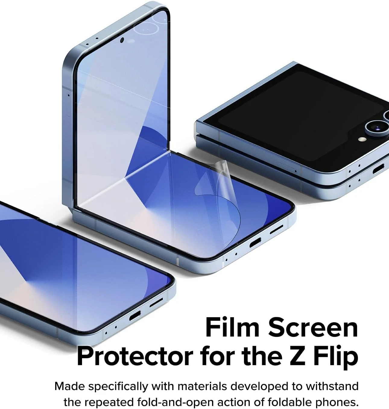 Ringke [2 Pack] Dual Easy Film Compatible with Samsung Galaxy Z Flip 6 Screen Protector, Premium Full Cover Film Easy Application Case Friendly Screen Protector