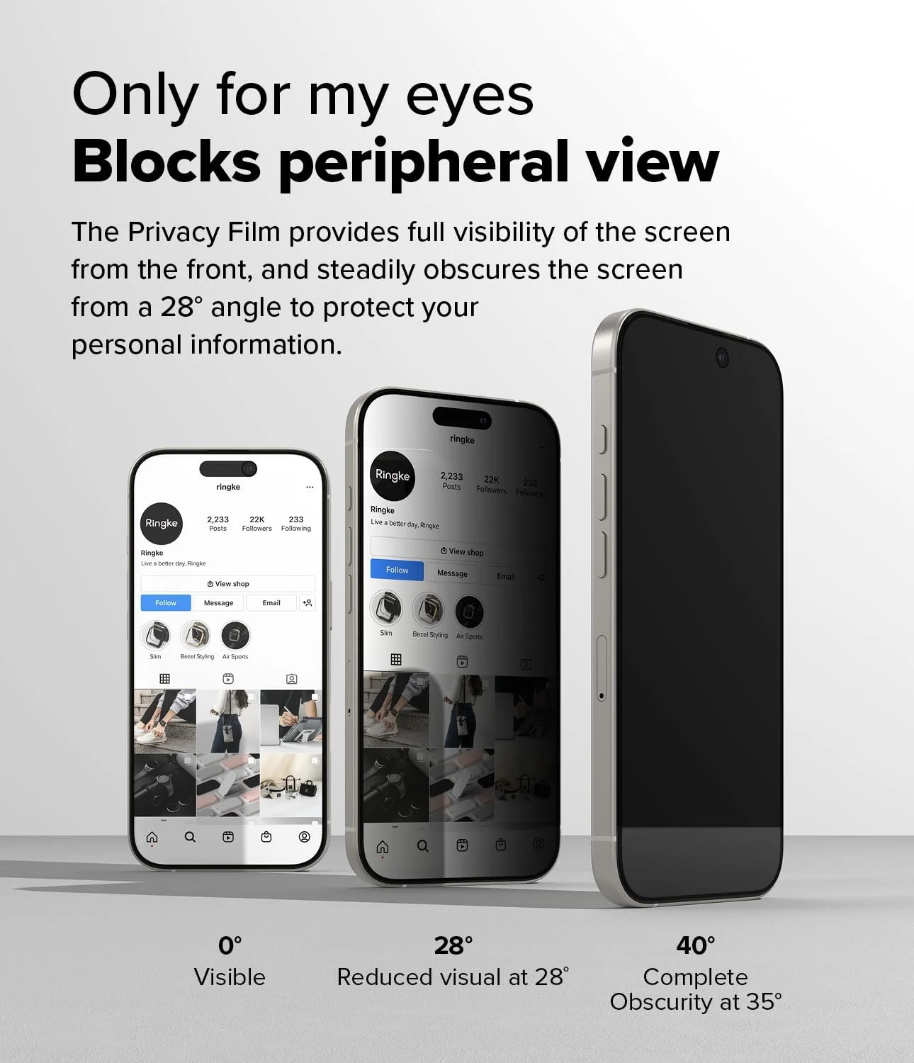 محافظ صفحه نمایش شیشه ای حریم خصوصی Ringke [نصب آسان] [ضد جاسوسی] سازگار با آیفون 16 پرو مکس، محافظ صفحه نمایش حریم خصوصی با نصب آسان و سازگار با قاب - بسته 2 عددی، با ابزار نصب