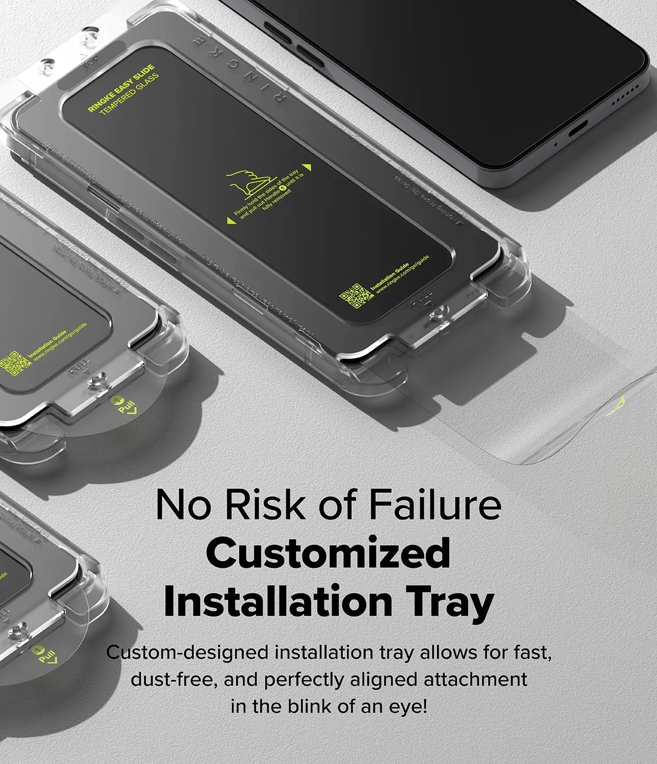 محافظ صفحه نمایش شیشه ای حرارت دیده رینکه [Easy Slide] سازگار با ناتینگ فون (3a) / (3a) Pro، مقاوم در برابر شکستگی، سختی 9H، ضد خش - بسته 2 عددی، به همراه ابزار نصب