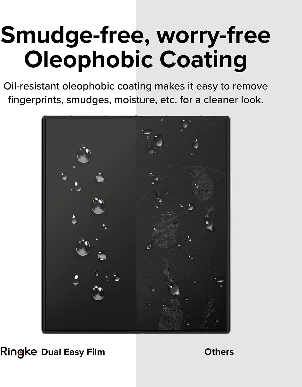 محافظ صفحه نمایش دوگانه آسان Ringke [بسته 2 عددی] سازگار با Samsung Galaxy Z Fold 6، محافظ صفحه نمایش پوشش کامل ممتاز با نصب آسان و سازگار با قاب