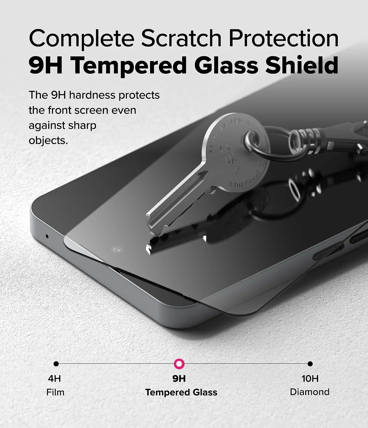 محافظ صفحه نمایش شیشه ای حرارت دیده رینکه [Easy Slide] سازگار با ناتینگ فون (3a) / (3a) Pro، مقاوم در برابر شکستگی، سختی 9H، ضد خش - بسته 2 عددی، به همراه ابزار نصب