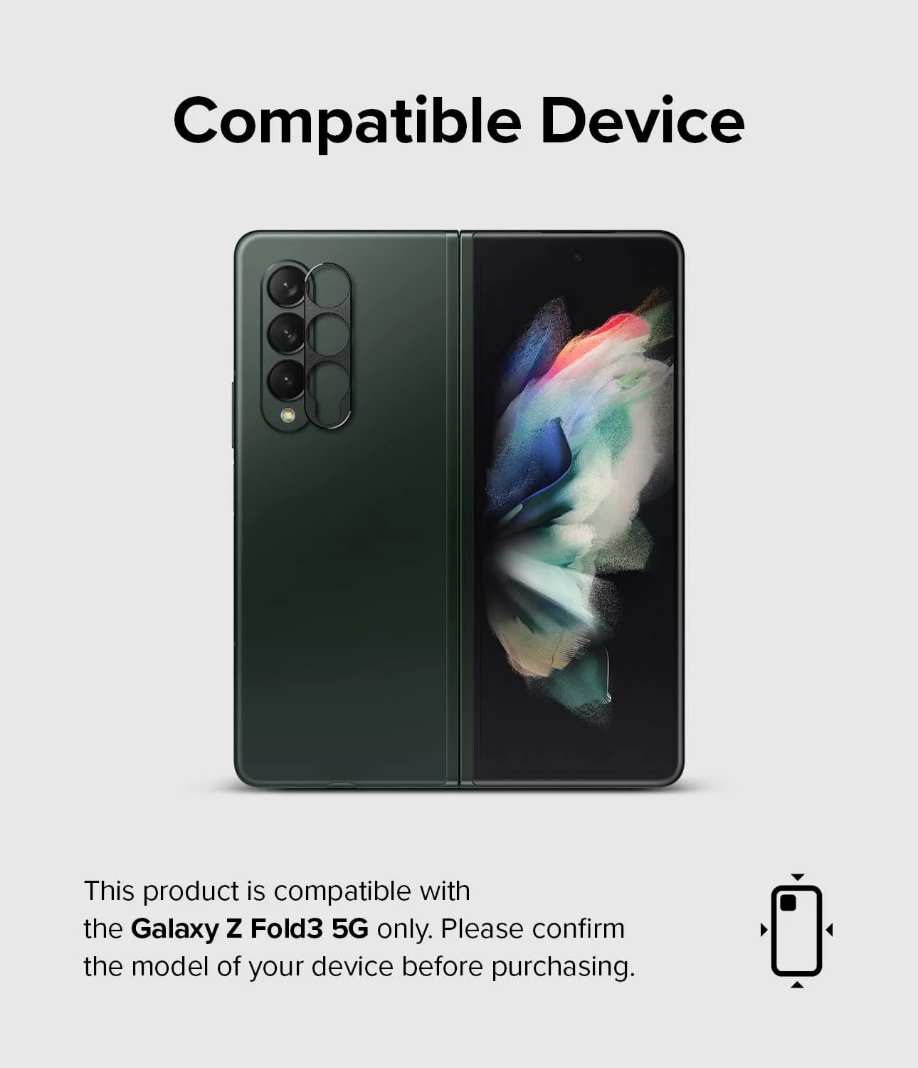 Ringke Camera Styling Compatible with Samsung Galaxy Z Fold 3 Camera Lens Protector, Aluminium Frame Tough Protective Cover Sticker - Black Ringke Camera Styling Compatible with Samsung Galaxy Z Fold 3 Camera Lens Protector, Aluminium Frame Tough Protective Cover Sticker - Black