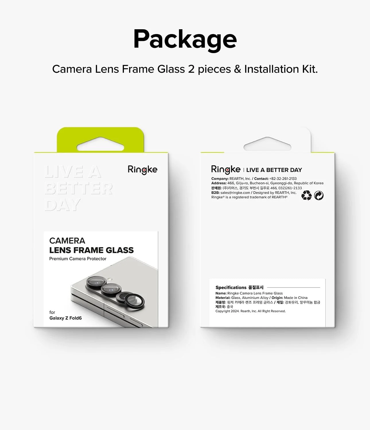 محافظ لنز دوربین شیشه ای Ringke سازگار با گوشی سامسونگ گلکسی زد فولد 6 (2024)، پوشش شیشه ای حرارت دیده لنز دوربین ضد اثر انگشت و فریم های آلیاژ آلومینیوم با پوشش چسبی - مشکی محافظ لنز دوربین شیشه ای Ringke سازگار با گوشی سامسونگ گلکسی زد فولد 6 (2024)، پوشش شیشه ای حرارت دیده لنز دوربین ضد اثر انگشت و فریم های آلیاژ آلومینیوم با پوشش چسبی - مشکی