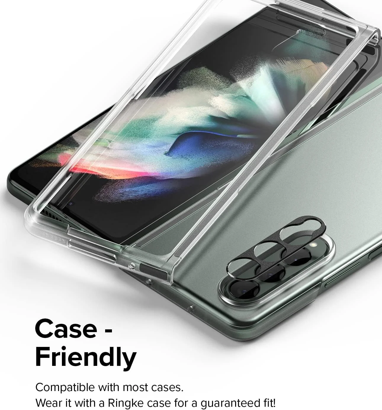 Ringke Camera Styling Compatible with Samsung Galaxy Z Fold 3 Camera Lens Protector, Aluminium Frame Tough Protective Cover Sticker - Black Ringke Camera Styling Compatible with Samsung Galaxy Z Fold 3 Camera Lens Protector, Aluminium Frame Tough Protective Cover Sticker - Black