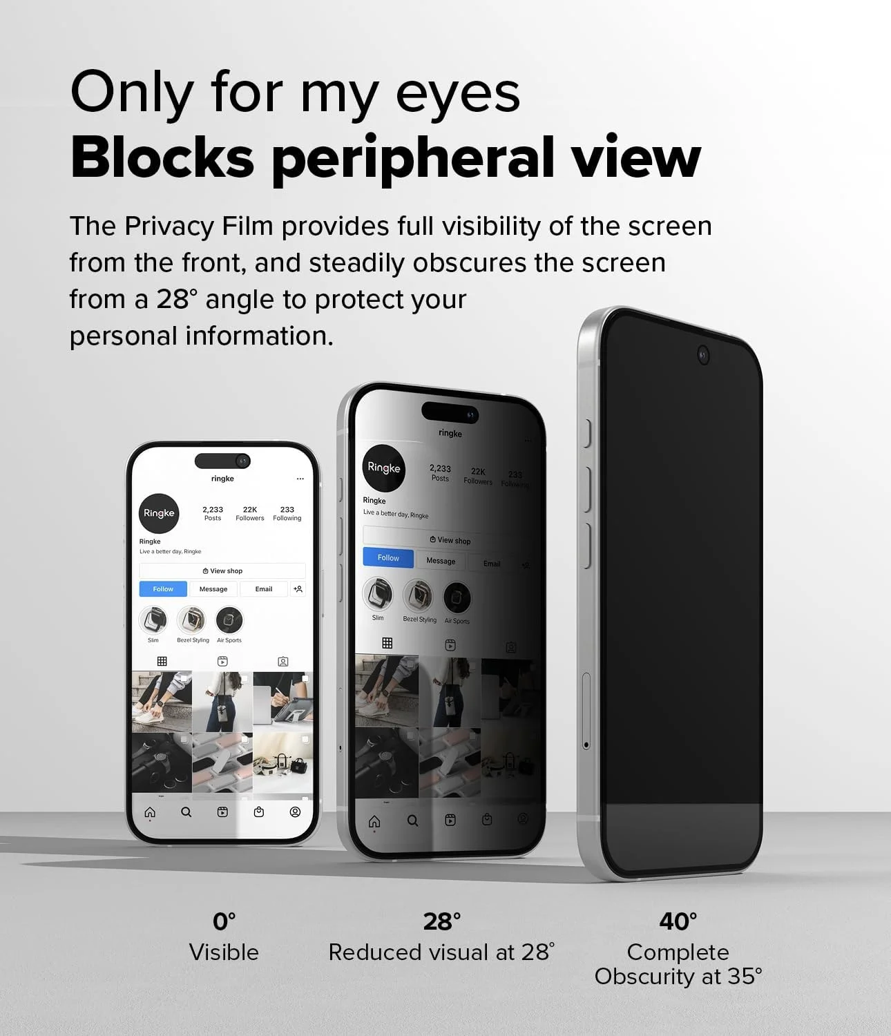 محافظ صفحه نمایش حریم خصوصی شیشه ای حرارت دیده Ringke [Easy Slide] [ضد جاسوسی] سازگار با آیفون 16 / آیفون 15، محافظ صفحه نمایش حریم خصوصی با نصب آسان و سازگار با قاب - بسته 2 عددی، به همراه ابزار نصب