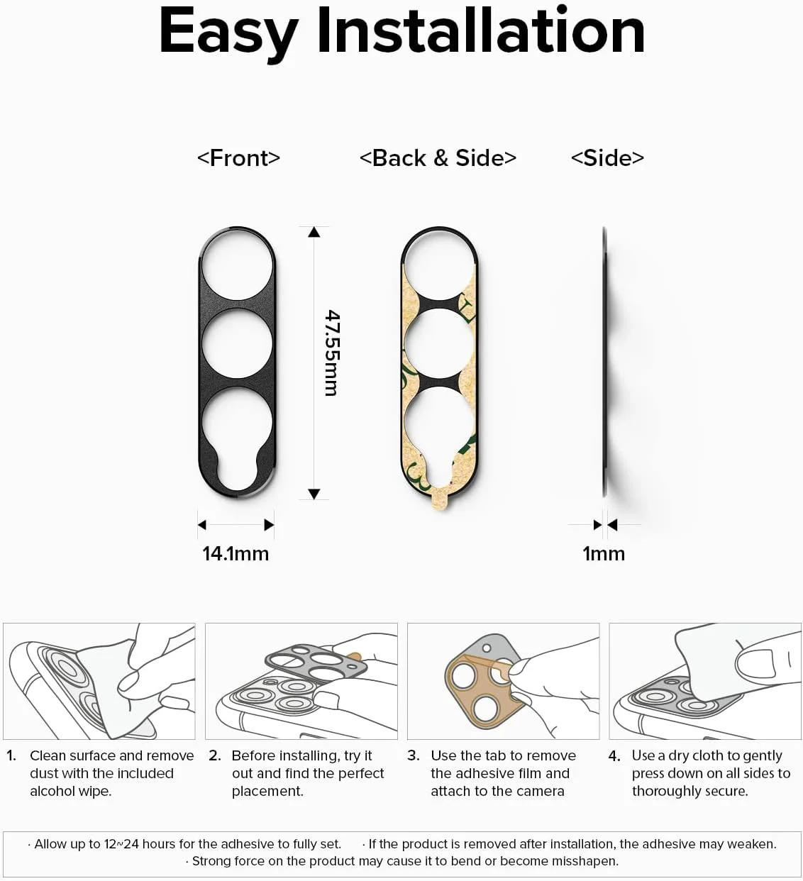 Ringke Camera Styling Compatible with Samsung Galaxy Z Fold 3 Camera Lens Protector, Aluminium Frame Tough Protective Cover Sticker - Black Ringke Camera Styling Compatible with Samsung Galaxy Z Fold 3 Camera Lens Protector, Aluminium Frame Tough Protective Cover Sticker - Black