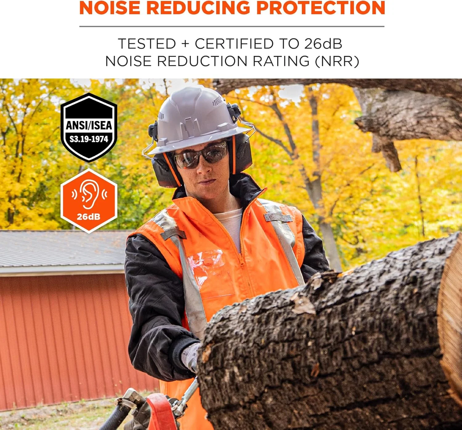 Ergodyne Adult-Unisex's Nrr 26db Mounted Earmuffs