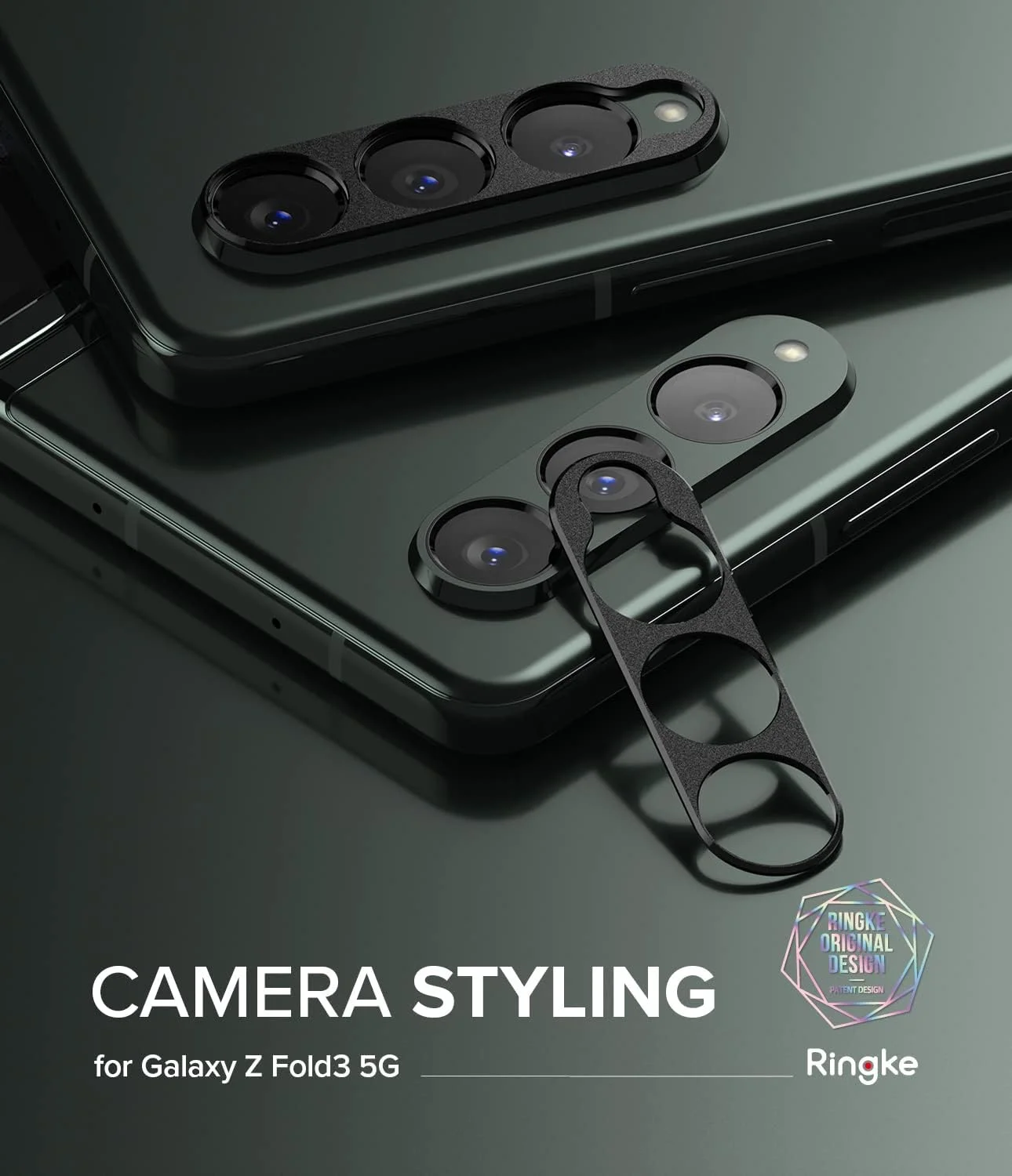 Ringke Camera Styling Compatible with Samsung Galaxy Z Fold 3 Camera Lens Protector, Aluminium Frame Tough Protective Cover Sticker - Black Ringke Camera Styling Compatible with Samsung Galaxy Z Fold 3 Camera Lens Protector, Aluminium Frame Tough Protective Cover Sticker - Black