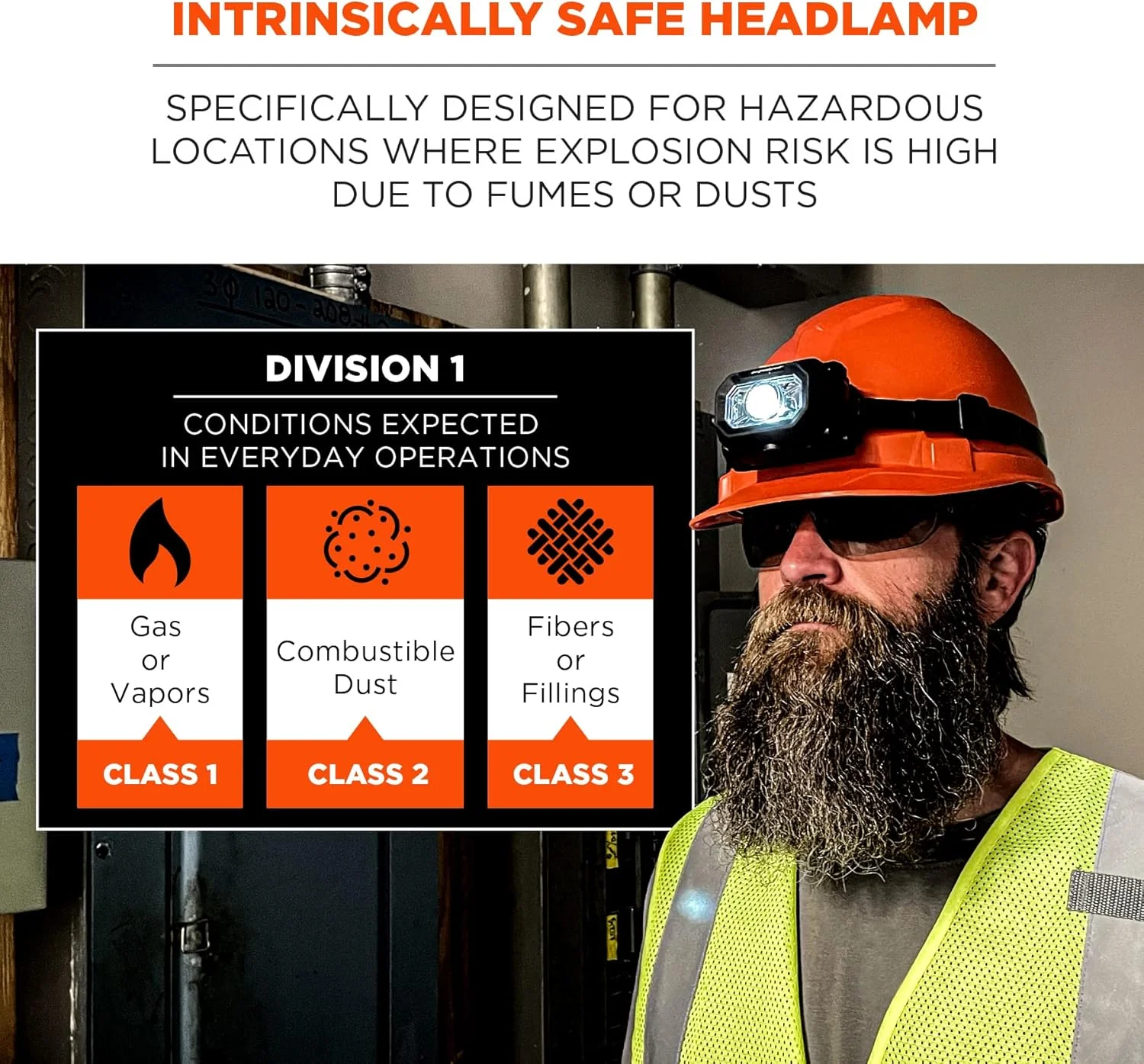 چراغ پیشانی کلاه ایمنی ضد انفجار Ergodyne Skullerz 8978، سازگار با کلاه های ایمنی و کلاه های محافظ Ergodyne Skullerz چراغ پیشانی کلاه ایمنی ضد انفجار Ergodyne Skullerz 8978، سازگار با کلاه های ایمنی و کلاه های محافظ Ergodyne Skullerz