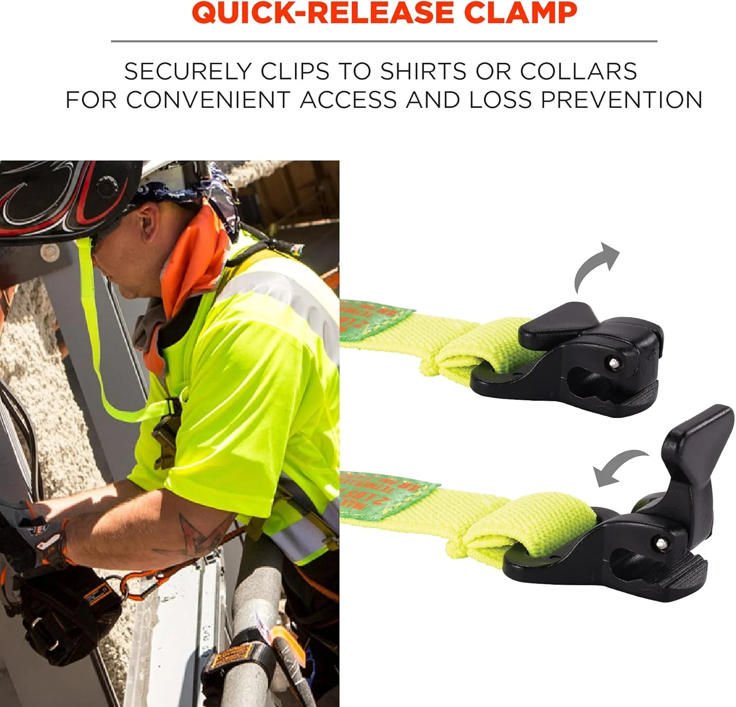 بند ابزار ارگوداین با گیره، اتصال آسان به کلاه ایمنی، ابزار یا اشیاء قیمتی کوچک، ظرفیت وزن 0.9 کیلوگرم، مدل Squids 3155 بند ابزار ارگوداین با گیره، اتصال آسان به کلاه ایمنی، ابزار یا اشیاء قیمتی کوچک، ظرفیت وزن 0.9 کیلوگرم، مدل Squids 3155